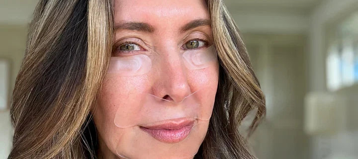 Wrinkles Schminkles blog banner showing before and after results from a 5-day face taping challenge